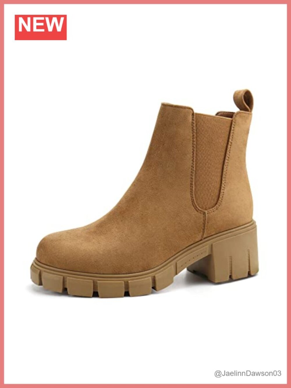 Platform Chelsea Ankle Boots Chunky Heel Faux Leather Women's